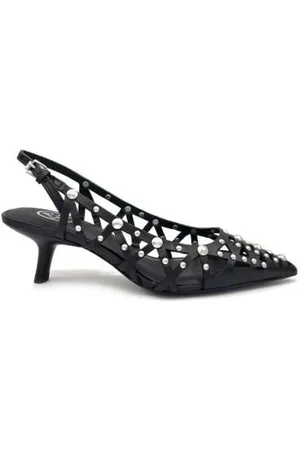 Ash Buty, Kobieta, Czarny, 36 EU, Obcasy Slingback ze skóry z ćwiekami