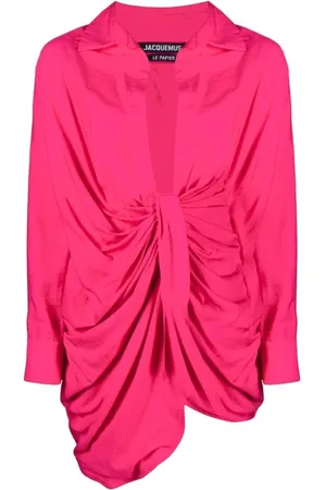 Jacquemus Sukienki, Kobieta, Różowy, 2XS, Sukienka Bahia Draped Party