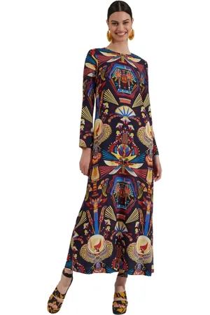 La DoubleJ Sukienki, Kobieta, Wielobarwność, S, Nephthys Long Sleeve Swing Dress