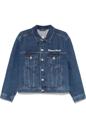 Kenzo Kurtki, Kobieta, Niebieski, M, Bawełna, Kurtka jeansowa Indigo