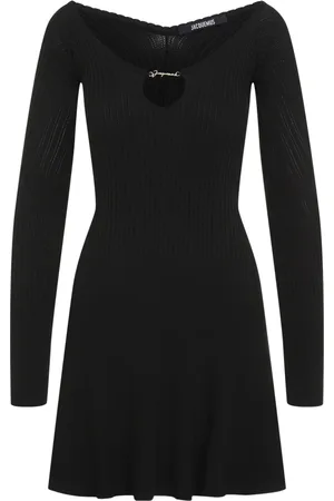 Jacquemus Sukienki, Kobieta, Czarny, S, Poliester, Mini Sukienka Pralu