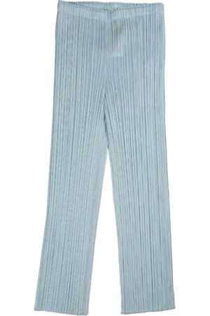 Issey Miyake Spodnie, Kobieta, Niebieski, XL, Poliester, Spodnie Cropped