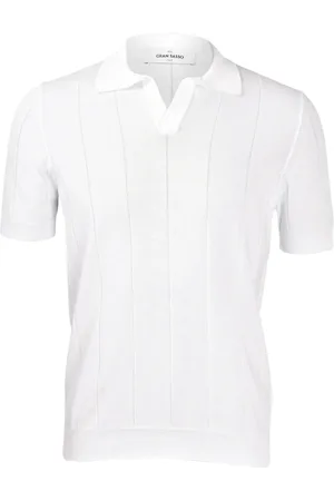 Gran Sasso Koszulki, Mężczyzna, Biały, M, Płaski Wybrzeże Skipper Polo