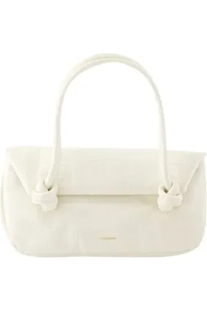 Jil Sander Torebki, Kobieta, Beżowy, ONE SIZE, Skóra, Knot SM Shoulder Bag