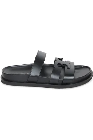 Tory Burch Buty, Kobieta, Czarny, 39 EU, Czarne Skórzane Sandały dla Kobiet