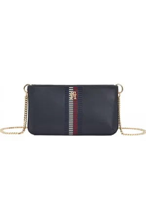 Tommy Hilfiger Torebki, Kobieta, Niebieski, ONE SIZE, Skóra, Elegancka torebka listonoszka