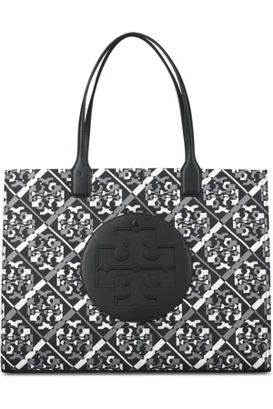 Tory Burch Torebki, Kobieta, Czarny, ONE SIZE, Poliester, Torba Tote z Nadrukiem