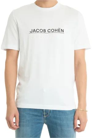 Jacob Cohen Koszulki, Mężczyzna, Biały, M, Bawełna, Koszulka bawełniana Maxi Logo