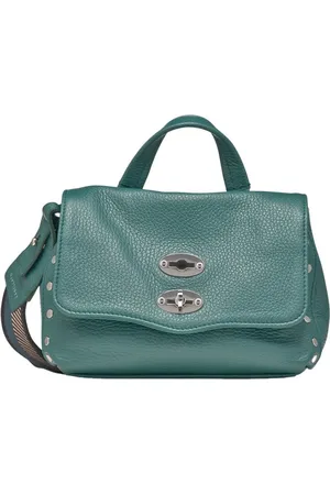 Zanellato Torebki, Kobieta, Zielony, ONE SIZE, Skóra, Zielona skórzana torba crossbody