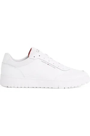 Tommy Hilfiger Buty, Mężczyzna, Biały, 42 EU, Skóra, Białe sneakersy z perforowanej skóry