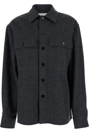 Jil Sander Kurtki, Kobieta, Szary, S, Wełna, Klasyczna szara koszula z długim rękawem