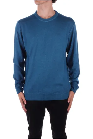 Woolrich Swetry, Mężczyzna, Niebieski, M, Wełna, Turkusowy Sweter z Logo z Przodu