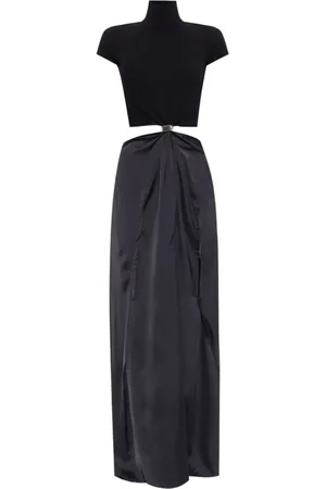 Sportmax Sukienki, Kobieta, Czarny, S, Długi Rękaw Ares Top