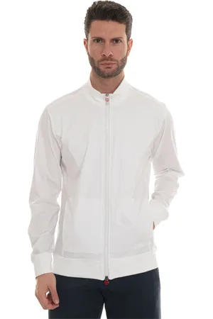Kiton Bluzy, Mężczyzna, Biały, L, Bawełna, Bluza z kapturem zapinana na zamek