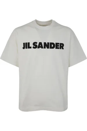 Jil Sander Koszulki, Mężczyzna, Biały, S, Bawełna, T-shirt z nadrukowanym logo z okrągłym dekoltem