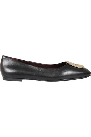 Tory Burch Buty, Kobieta, Czarny, 36 EU, Skóra, Czarne skórzane baleriny