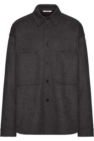 VALENTINO GARAVANI Kurtki, Mężczyzna, Szary, L, Wełna, Oversized Coat