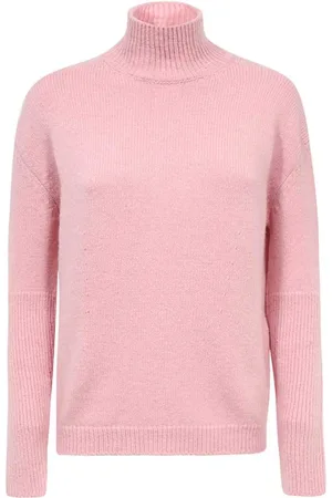 Tom Ford Swetry, Kobieta, Różowy, M, Wełna, Prążkowany sweter z mieszanki wełny