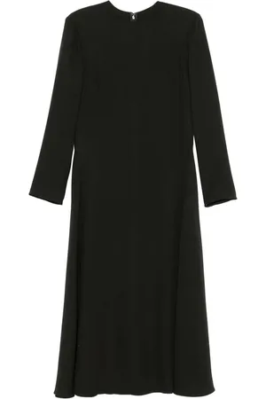VALENTINO GARAVANI Sukienki, Kobieta, Czarny, L, Len, Elegancka Czarna Sukienka z Unikalnym Designem