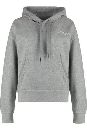 Isabel Marant Bluzy, Kobieta, Szary, S, Bawełna, Bawełniana bluza z kapturem i prążkowanymi brzegami