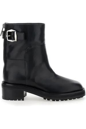 Jimmy Choo Buty, Kobieta, Czarny, 39 EU, Skóra, Czarne kozaki za kolano ze szczotkowanej skóry