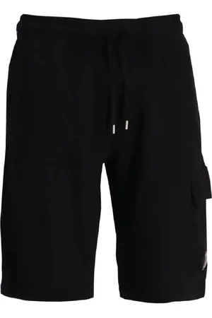 C.P. Company Szorty, Mężczyzna, Czarny, L, Len, Czarne Cargo Shorts