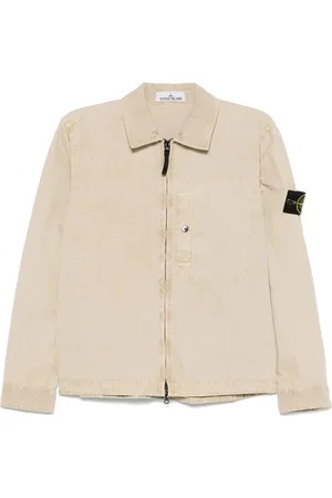 Stone Island Kurtki, Mężczyzna, Beżowy, L, Beżowe Koszule Casualowe