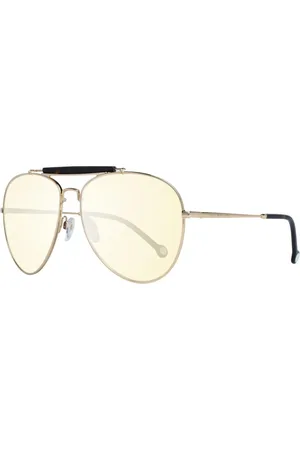 Tommy Hilfiger Akcesoria, Kobieta, Żółty, ONE SIZE, Okulary przeciwsłoneczne typu Aviator z lustrzanymi szkłami i efektem gradientu