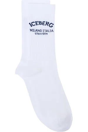 Iceberg Bielizna, Mężczyzna, Biały, M, Bawełna, Białe bawełniane skarpety z logo piqué