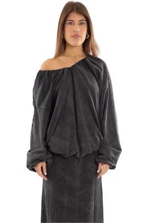 Diesel Bluzki, Kobieta, Szary, S, Bluza zmyta w stylu F-Indy