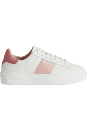 Woolrich Buty, Kobieta, Biały, 38 EU, Skóra, Biało-Różowe Skórzane Sneakersy