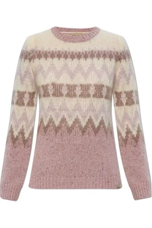 Woolrich Swetry, Kobieta, Różowy, S, Sweter z mieszanki wełny w stylu Fair Isle
