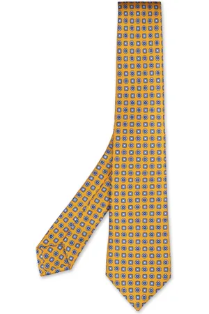 Kiton Akcesoria, Mężczyzna, Wielobarwność, ONE SIZE, Żółty Jedwabny Szalik