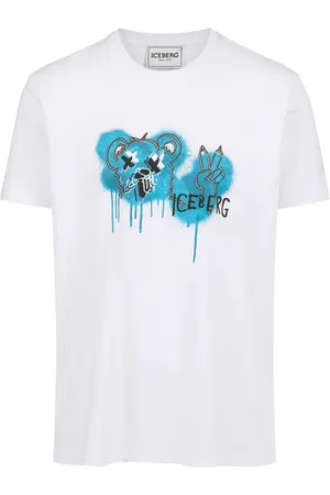 Iceberg Koszulki, Mężczyzna, Biały, XL, Bawełna, Klasyczna Koszulka T-Shirt
