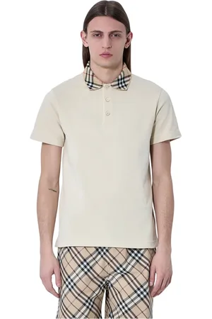 Burberry Koszulki, Mężczyzna, Beżowy, M, Koszulka Polo z Kratką