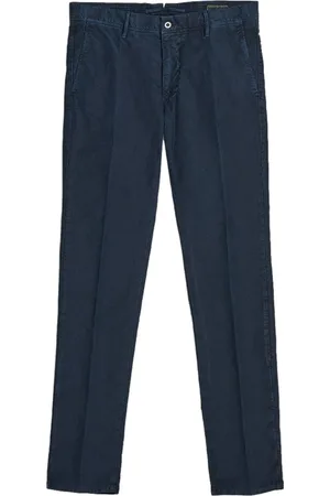 Incotex Spodnie, Mężczyzna, Niebieski, W32, Bawełna, Granatowe spodnie typu chinos Italian Navy