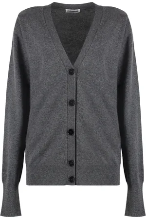 Jil Sander Swetry, Kobieta, Szary, M, Kaszmir, Kaszmirowy kardigan