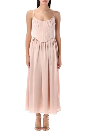 ZIMMERMANN Sukienki, Kobieta, Różowy, S, Zamsz, Sukienka Midi Corset