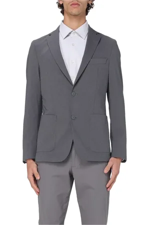 HUGO BOSS Kurtki, Mężczyzna, Szary, XL, Poliester, Blezer z elastycznej tkaniny technicznej