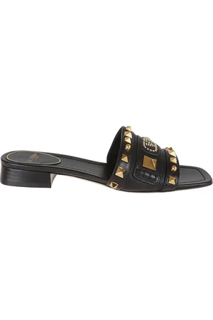 VALENTINO GARAVANI Buty, Kobieta, Czarny, 37 EU, Skóra, Klapki na obcasie