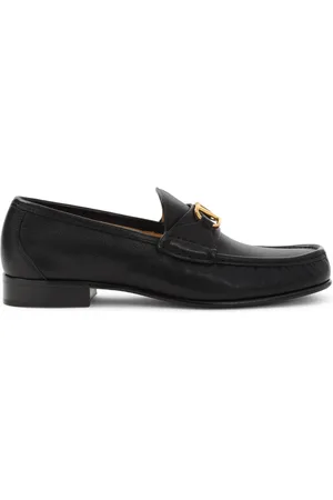 VALENTINO GARAVANI Buty, Mężczyzna, Czarny, 43 EU, Skóra, Czarne Skórzane Mokasyny