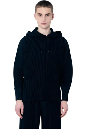 Issey Miyake Bluzy, Mężczyzna, Czarny, XL, Poliester, Plisowana bluza z kapturem