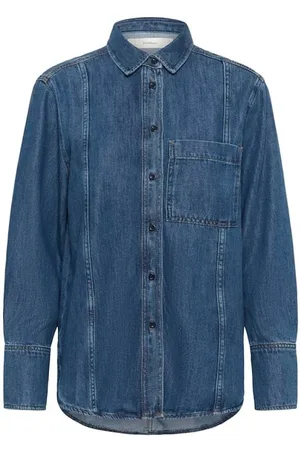 INWEAR Bluzki, Kobieta, Niebieski, XS, Bawełna, Klasyczna koszula jeansowa