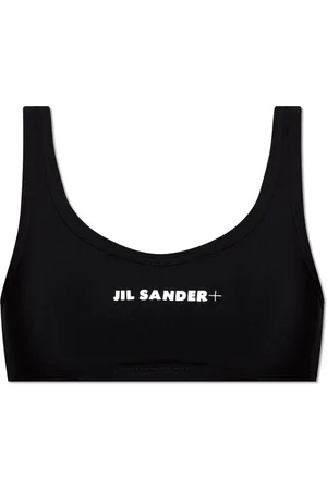 Jil Sander Stroje kąpielowe, Kobieta, Czarny, L, Logo Bralet Top