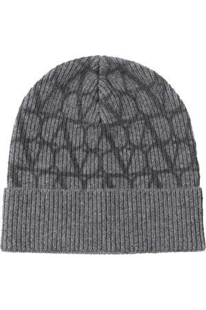 VALENTINO GARAVANI Akcesoria, Mężczyzna, Szary, ONE SIZE, Wełna, Stylowa Czapka Beanie