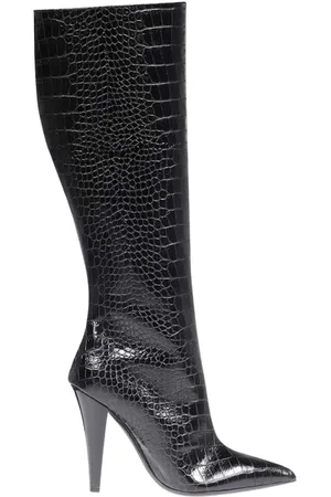 Tom Ford Buty, Kobieta, Czarny, 38 1/2 EU, Skóra, Croc Zip Kozaki do Kolan 105