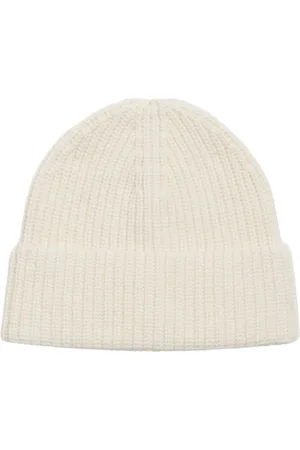Ivy & Oak Akcesoria, Kobieta, Biały, ONE SIZE, Wełna, Czapka Beanie ze Ściągaczem
