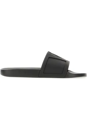 VALENTINO GARAVANI Buty, Mężczyzna, Czarny, 40 EU, Len, Klapki Gumowe Coolside