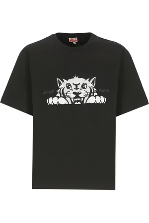 Kenzo Koszulki, Mężczyzna, Czarny, S, Bawełna, Koszulka Happy Tiger