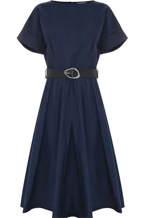 Kocca Sukienki, Kobieta, Niebieski, XS, Elegancka Sukienka Midi
